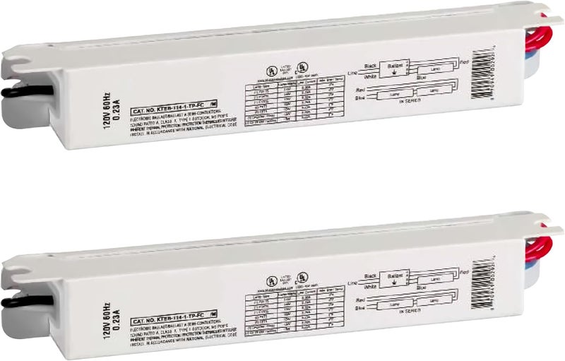 OHLECTRIC 2 Pack - Replacement for Keystone KTEB-114-1-TP-FC 1 Lamp T5 Electronic Fluorescent Ballast with Normal Light Output | 120V Input with Rapid Start Operation | 0.95 Ballast Factor, UL-Approved - Image 1